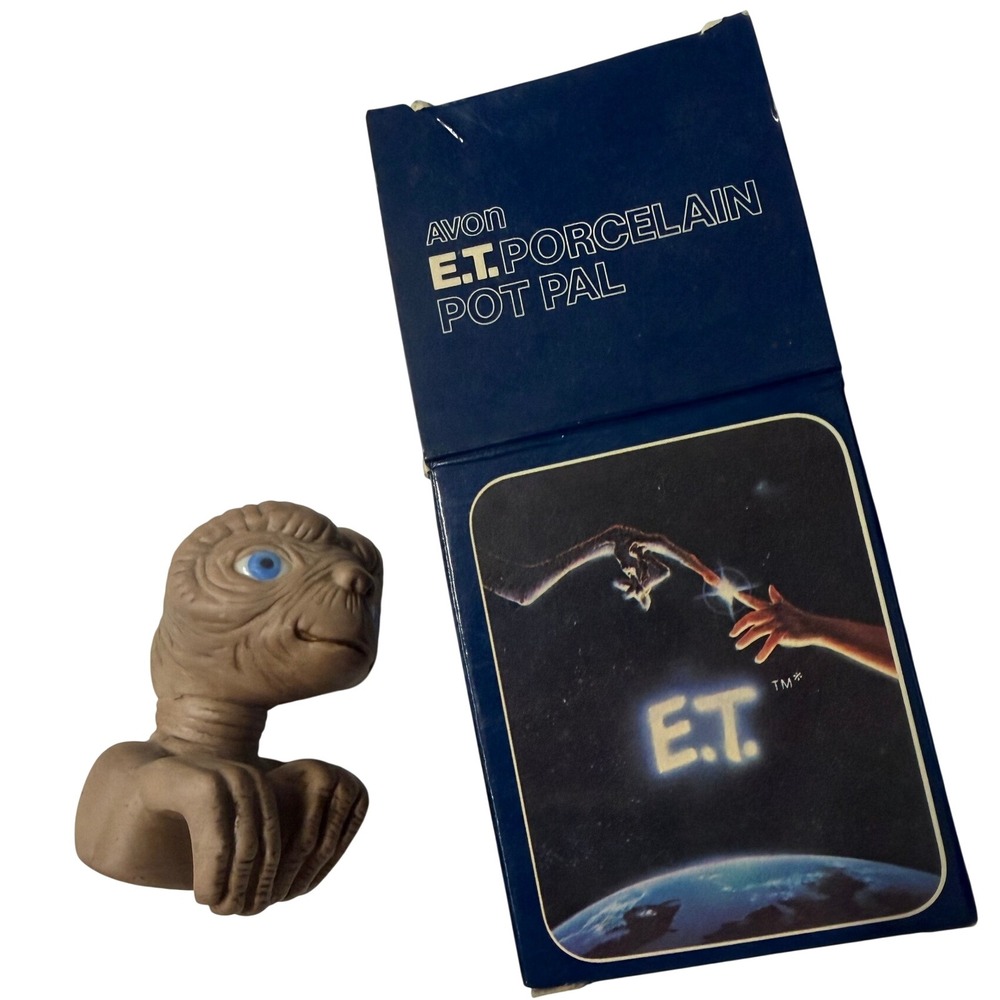 Vintage 1982 Avon ET The Extra Terrestrial Porcelain Pot Pal Figure with Box